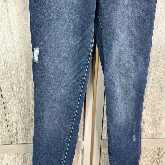 Spanx Jeans Medium Skinny Raw Ham Distressed Blue Color Tummy Control M - Picture 3 of 11